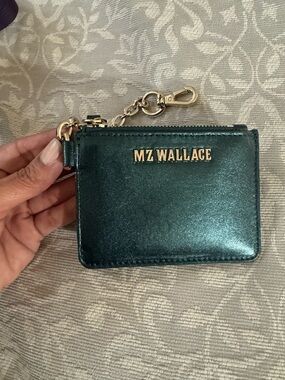 MZ Wallace Emerald Leather Card Holder
